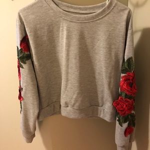 Rose sleeve sweatshirt size small